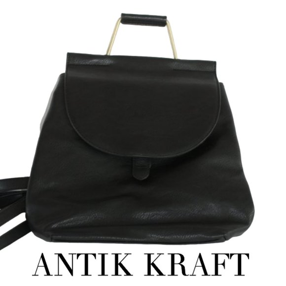 Antik Kraft | Bags | Antik Kraft Black Leather Backpack  display picture 2